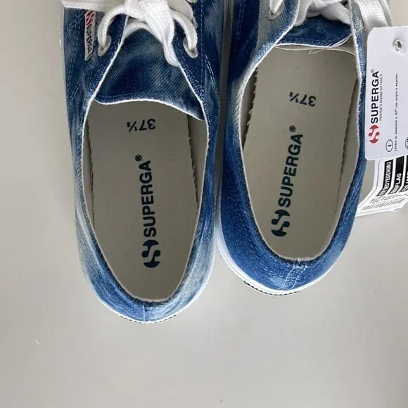 Superga 2750 Tie Dye Denim Sneakers Size 7 - Picture 6 of 8